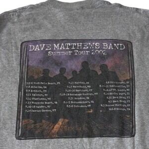 Dave Matthews Band 2002 Summer Tour T Shirt Gray Vintage Concert Tee Made in USA
